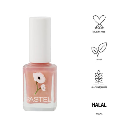 Pastel nail polish in shade 414 with high gloss finish