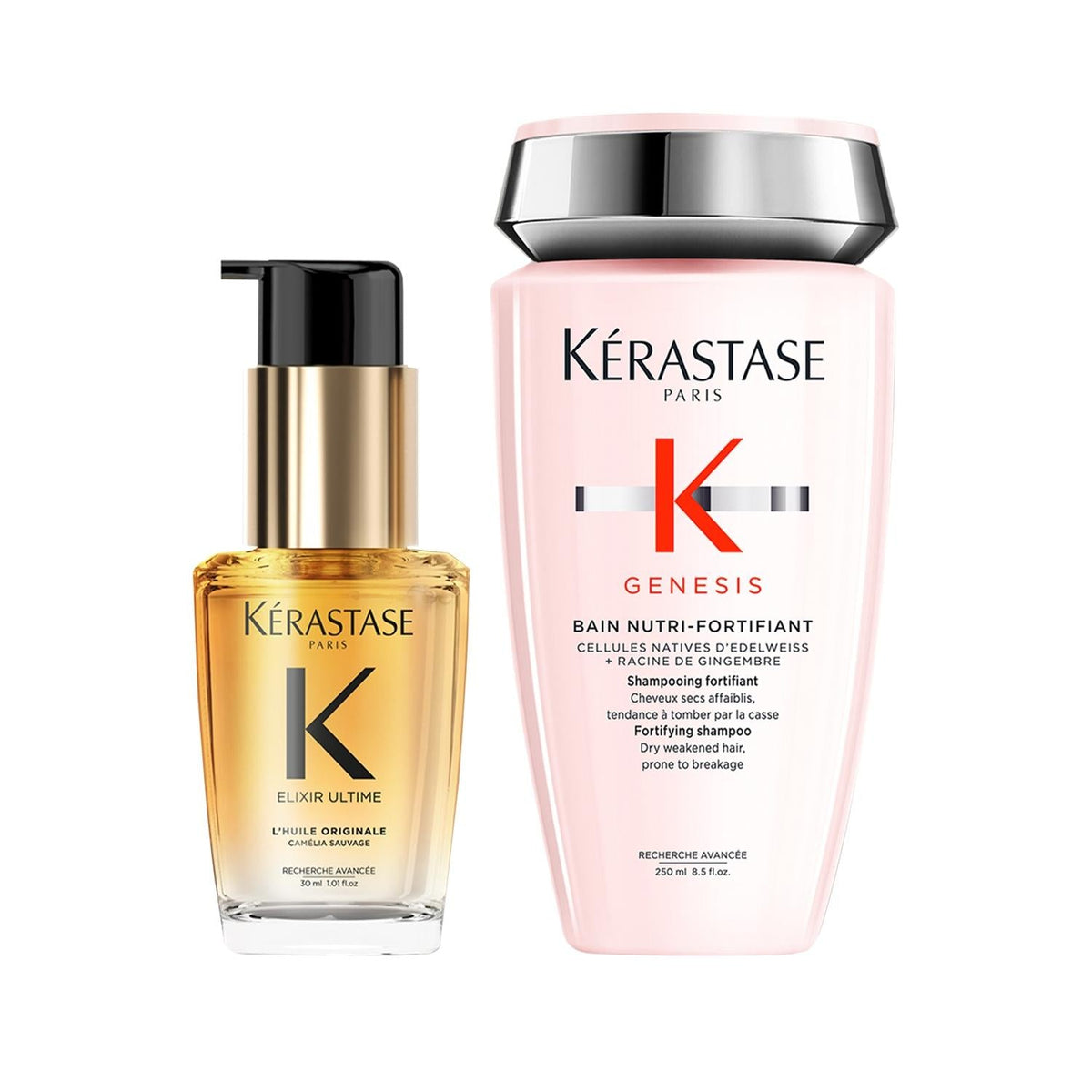 Kerastase Elixir & Genesis Hair Care Set: Reduce Hair Loss, Strengthen & Thicken Hair - Premium Anti-Hair Fall Treatment by Beauty Care Bag