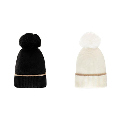 Eklips Striped Beanie Hat for Warm Styling by Beauty Care Bag