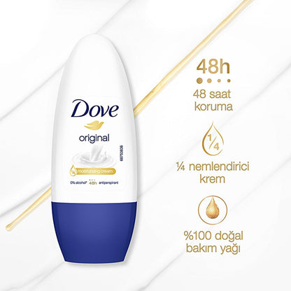 Dove Original: 48-Hour Antiperspirant Roll On Deodorant for Women - Moisturizing, Alcohol-Free, Sensitive Skin Formula with Natural Care Oil by Beauty Care Bag