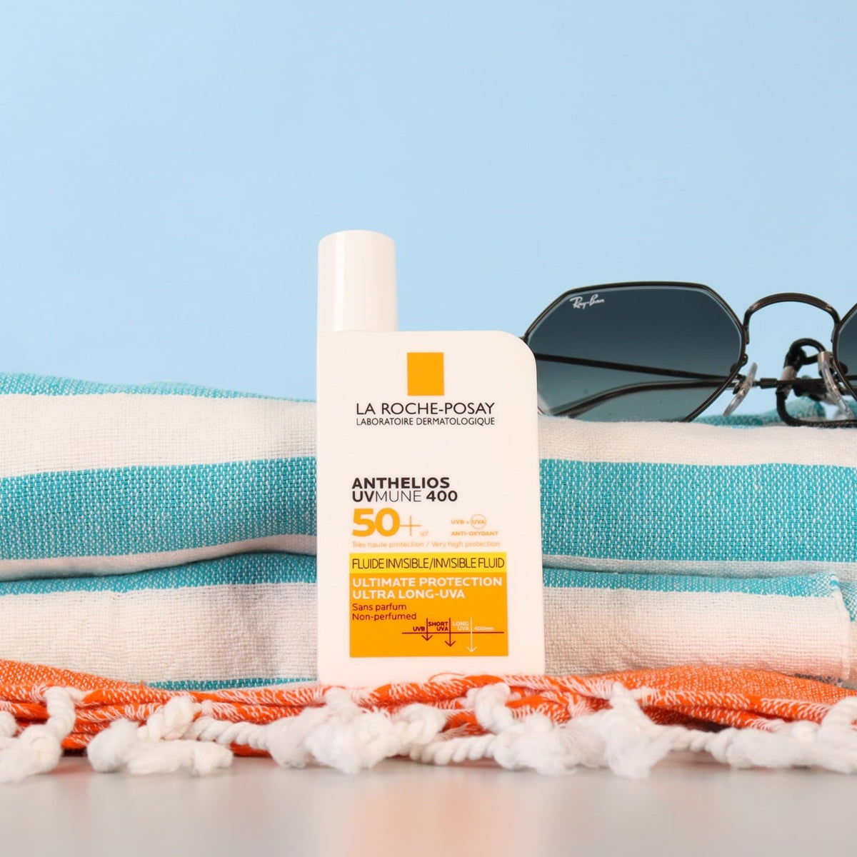 La Roche-Posay Anthelios UVMUNE 400 SPF50+ Facial Sunscreen: Ultimate Protection Against Sun Damage, Anti-Aging for Sensitive Skin, 50ml by Beauty Care Bag