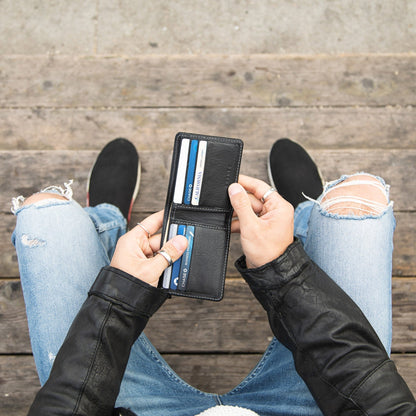 Large Billfold Wallet with RFID protection - BlackLarge BifoldTorqelo.com
