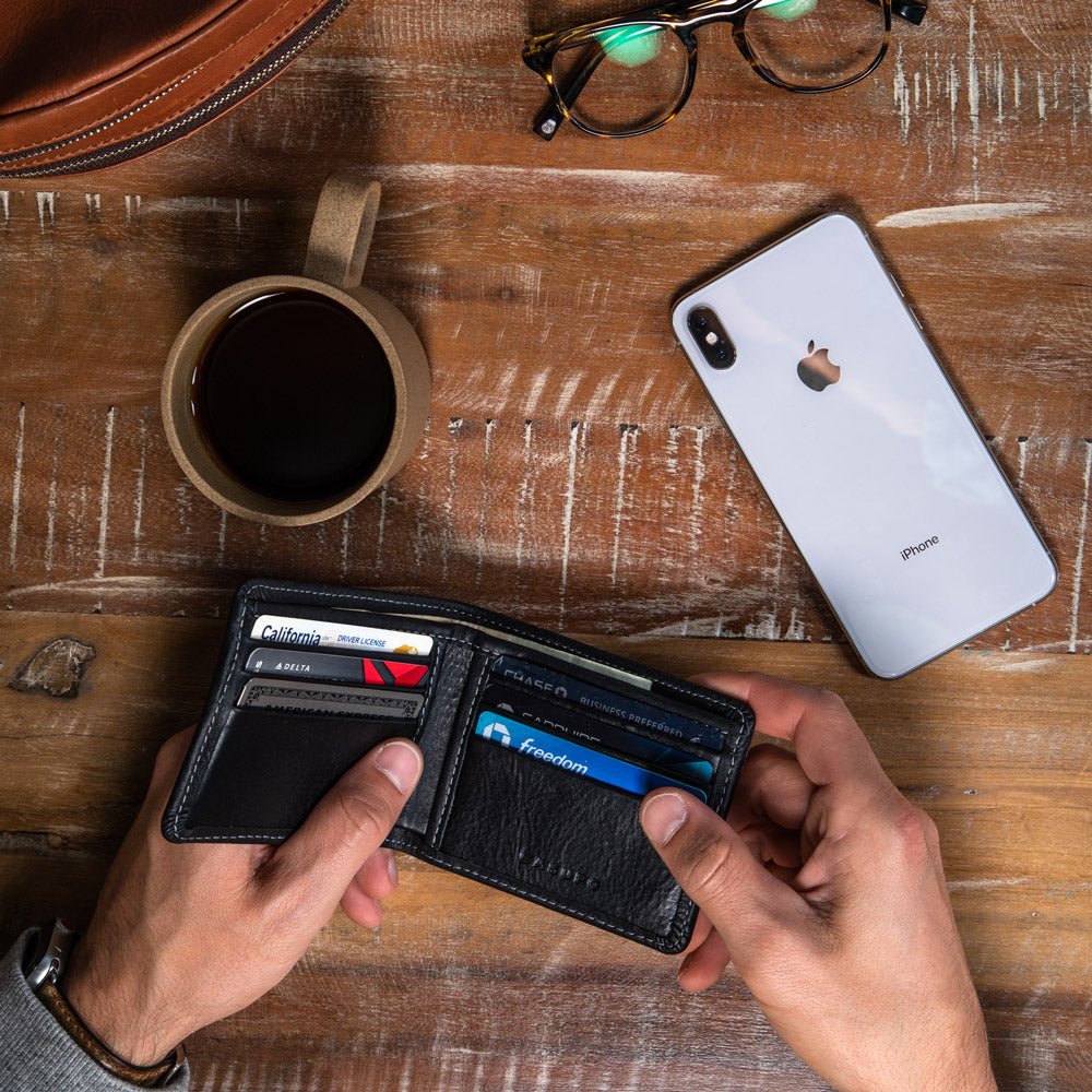Large Billfold Wallet with RFID protection - BlackLarge BifoldTorqelo.com