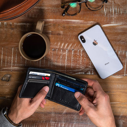 Large Billfold Wallet with RFID protection - BlackLarge BifoldTorqelo.com