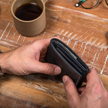 Large Billfold Wallet with RFID protection - Black by CASUPO