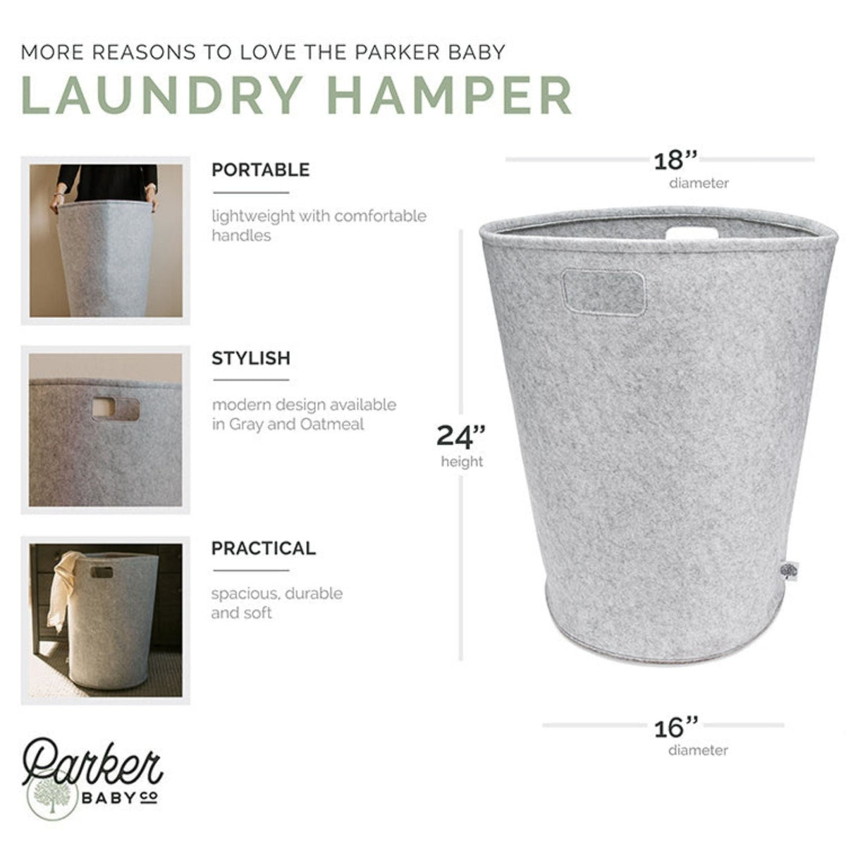 Felt Laundry Hamper by Parker Baby Co.