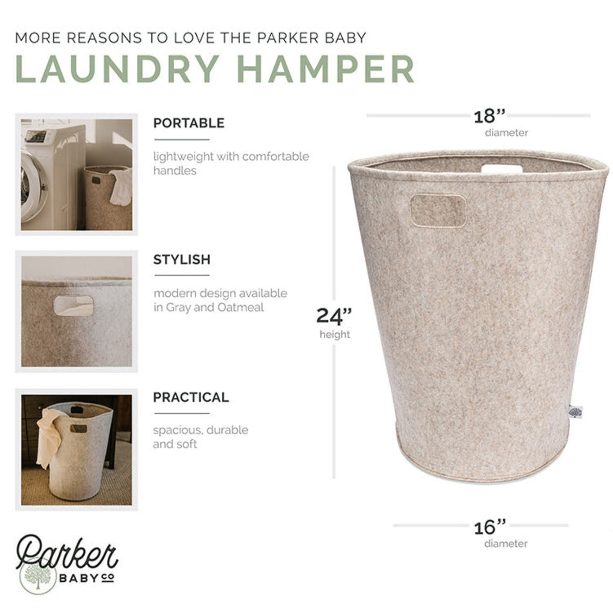 Felt Laundry Hamper by Parker Baby Co.