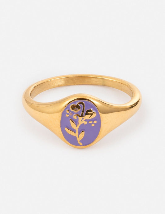 Lavender Flower Signet RingRingTorqelo.com