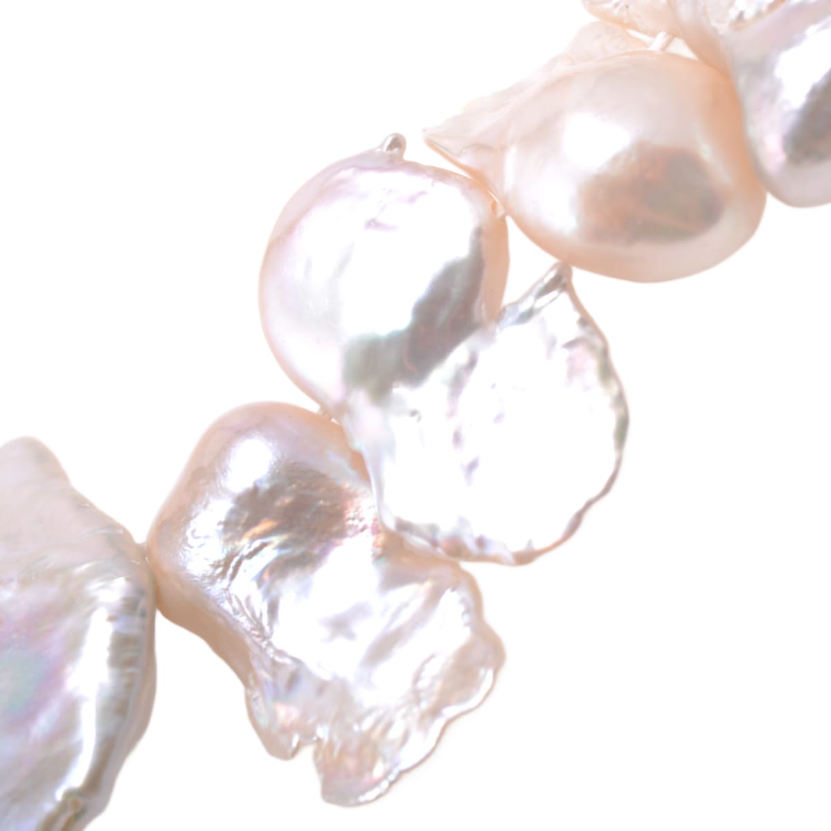 White Baroque Freshwater Pearl Strand 15.5in - Lustrous Irregular Natural Pearls by Continental Bead Suppliers