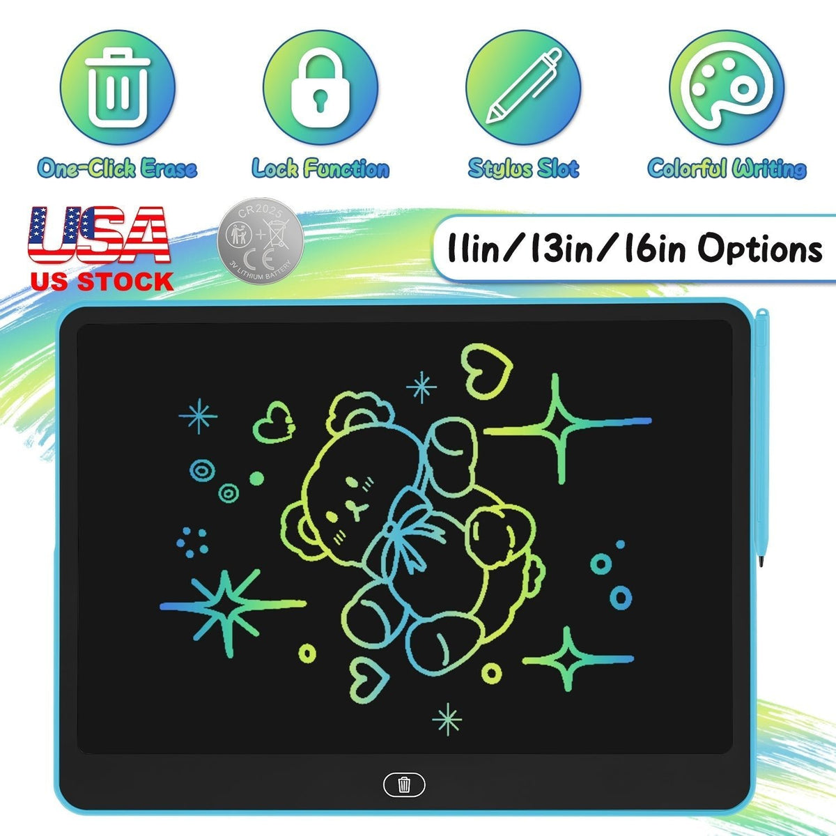LCD Writing Tablet for Kids with Stylus & Lock FunctionWriting TabletTorqelo.com