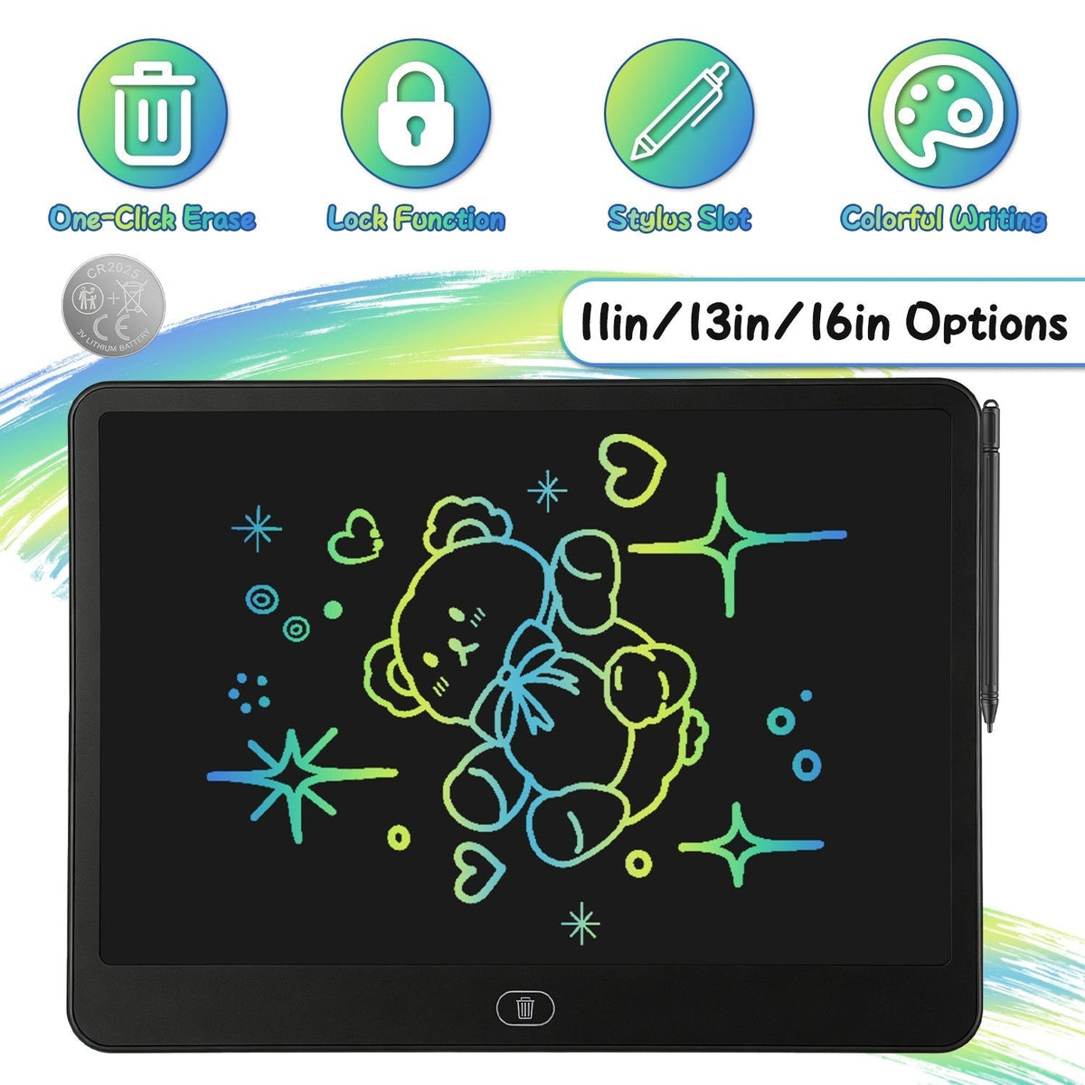 LCD Writing Tablet for Kids with Stylus & Lock FunctionWriting TabletTorqelo.com