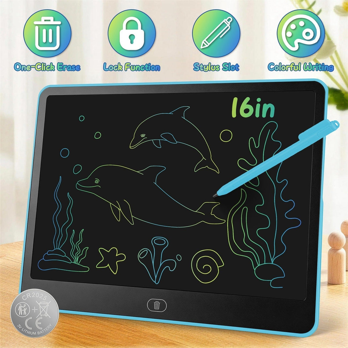 LCD Writing Tablet for Kids with Stylus & Lock FunctionWriting TabletTorqelo.com