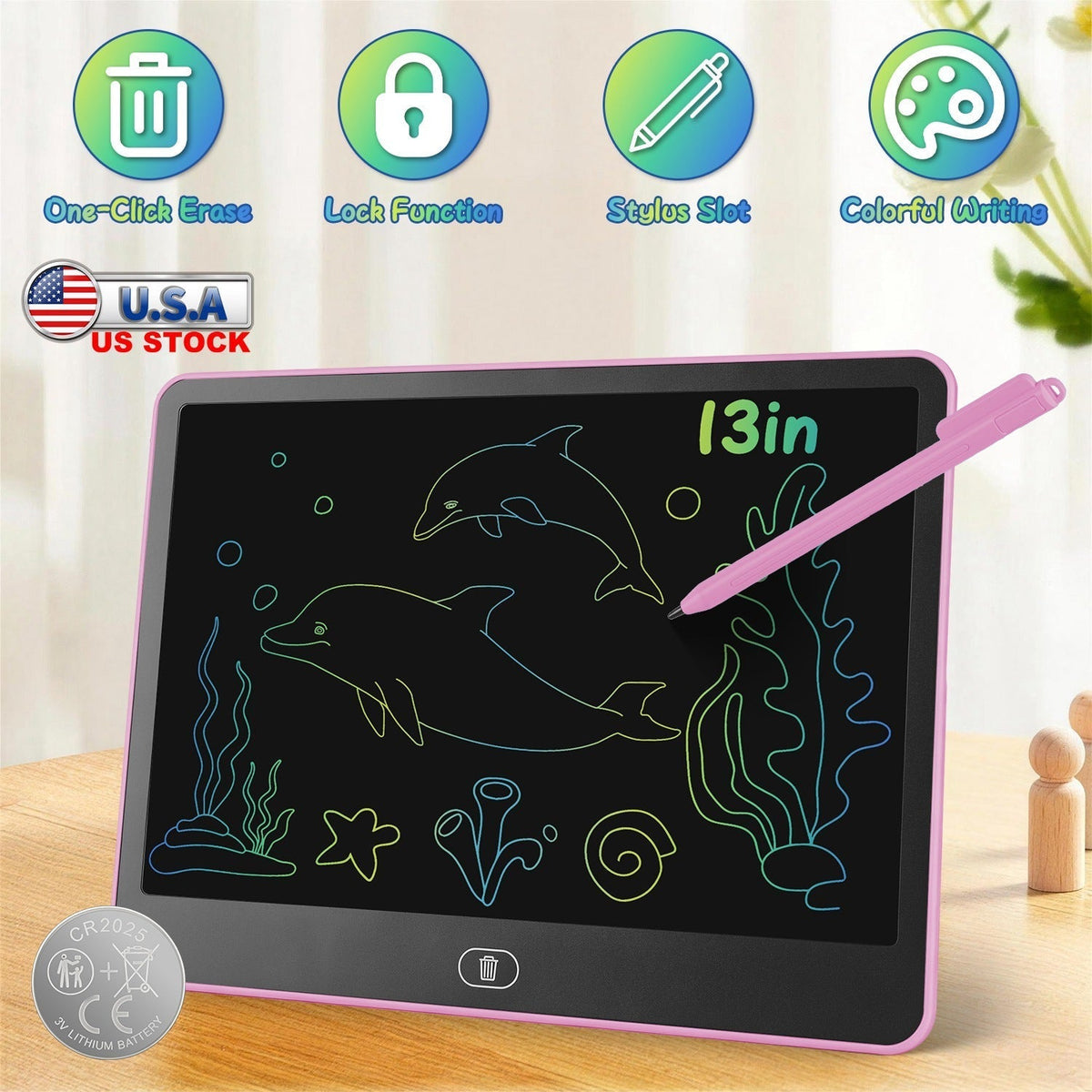 LCD Writing Tablet for Kids with Stylus & Lock FunctionWriting TabletTorqelo.com
