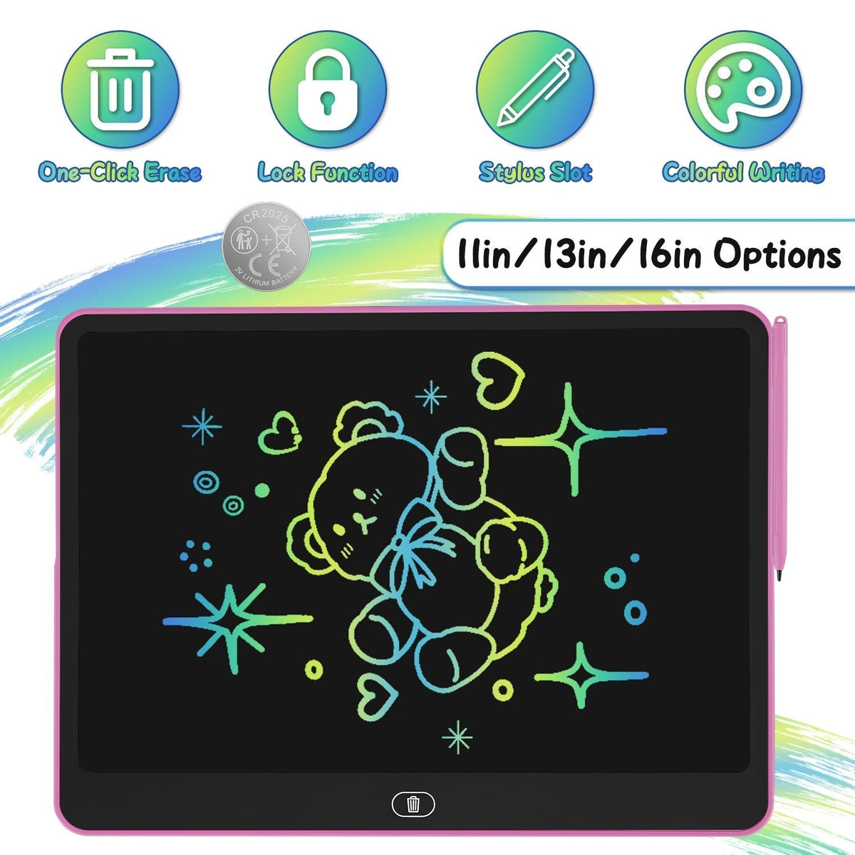 LCD Writing Tablet for Kids with Stylus & Lock FunctionWriting TabletTorqelo.com