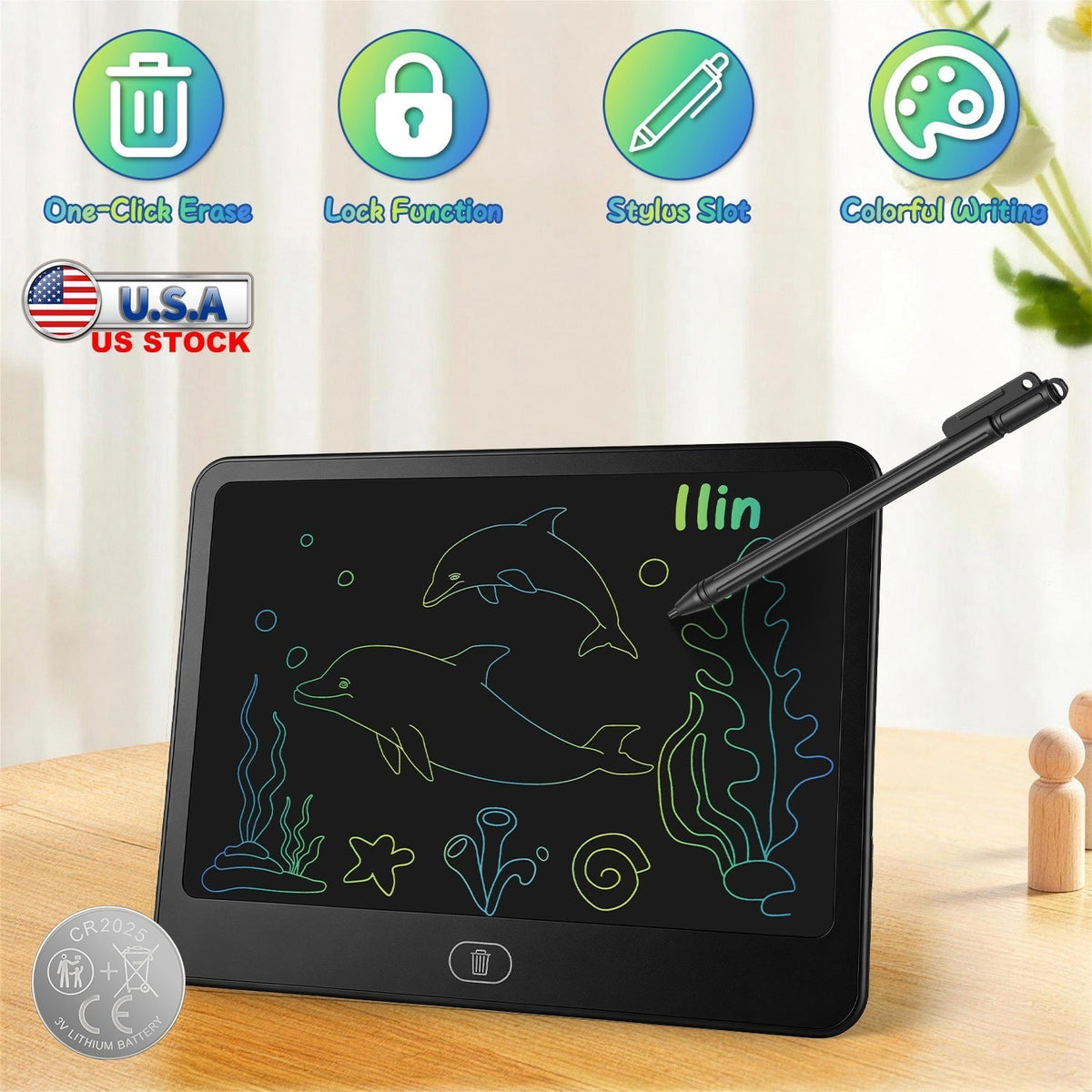 LCD Writing Tablet for Kids with Stylus & Lock FunctionWriting TabletTorqelo.com