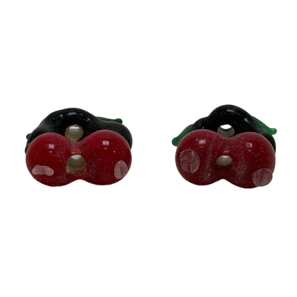 Lampwork Glass Cherry Bead - Red Fruit Design 18mm - Handcrafted Art Glass by Continental Bead Suppliers