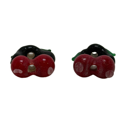 Lampwork Glass Cherry Bead - Red Fruit Design 18mm - Handcrafted Art Glass by Continental Bead Suppliers
