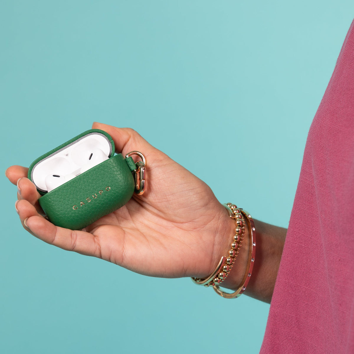 Leather Airpod Case - GreenSmall Leather GoodsTorqelo.com