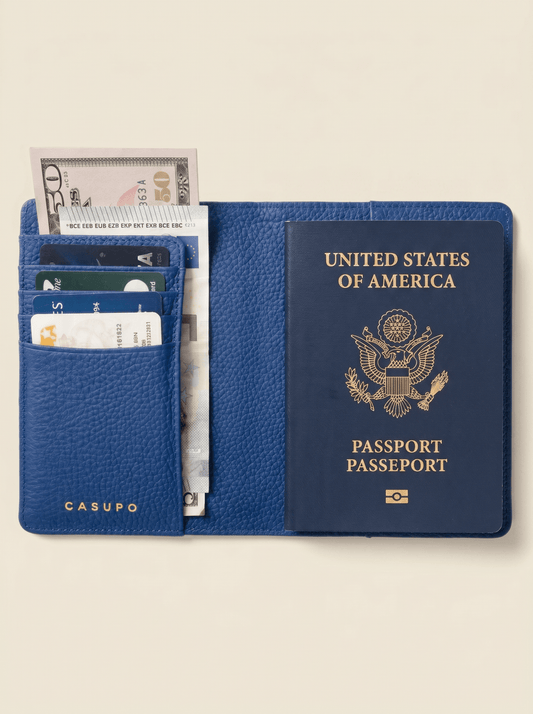 Leather Passport Wallet with RFID Shield- CobaltSmall Leather GoodsTorqelo.com