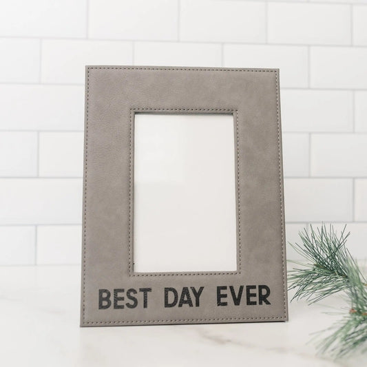 Leather Photo Frame – Elegant Faux Leather Frame For Birthday Gift HerweddingsTorqelo.com