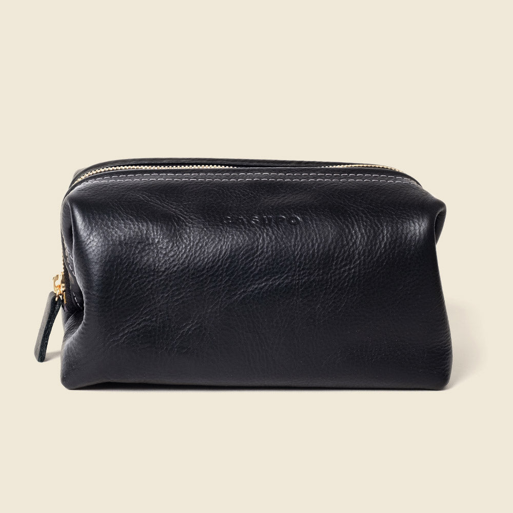 Leather Toiletry Bag - BlackDopp Toiletry BagTorqelo.com