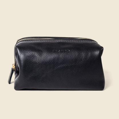 Leather Toiletry Bag - BlackDopp Toiletry BagTorqelo.com