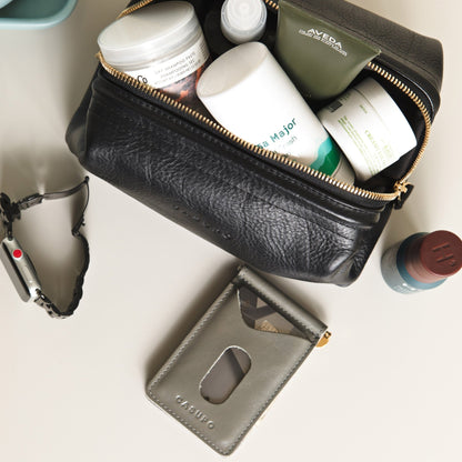 Leather Toiletry Bag - BlackDopp Toiletry BagTorqelo.com