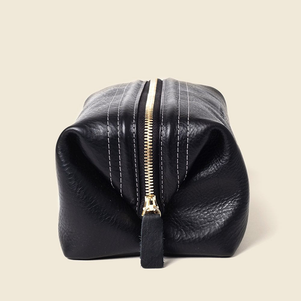 Leather Toiletry Bag - BlackDopp Toiletry BagTorqelo.com