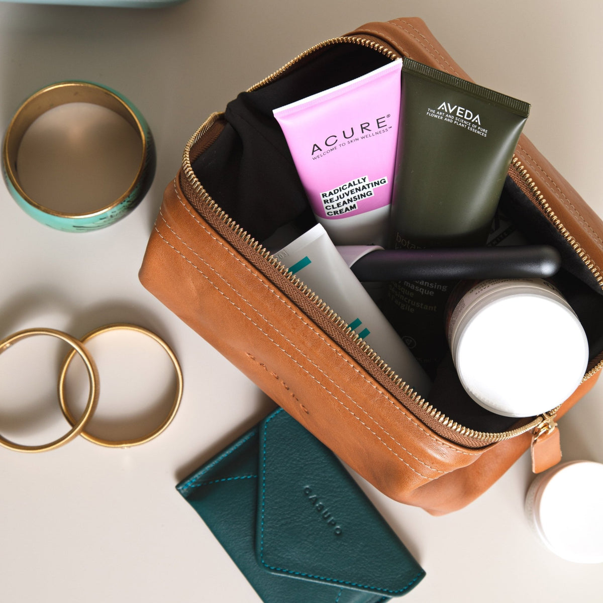Leather Toiletry Bag - NaturalDopp Toiletry BagTorqelo.com