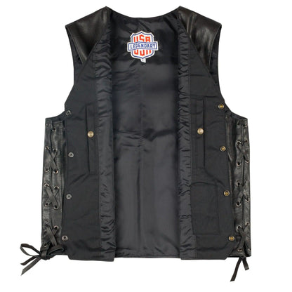 Legendary Dixon Men's Leather Motorcycle Vest by Legendary USA