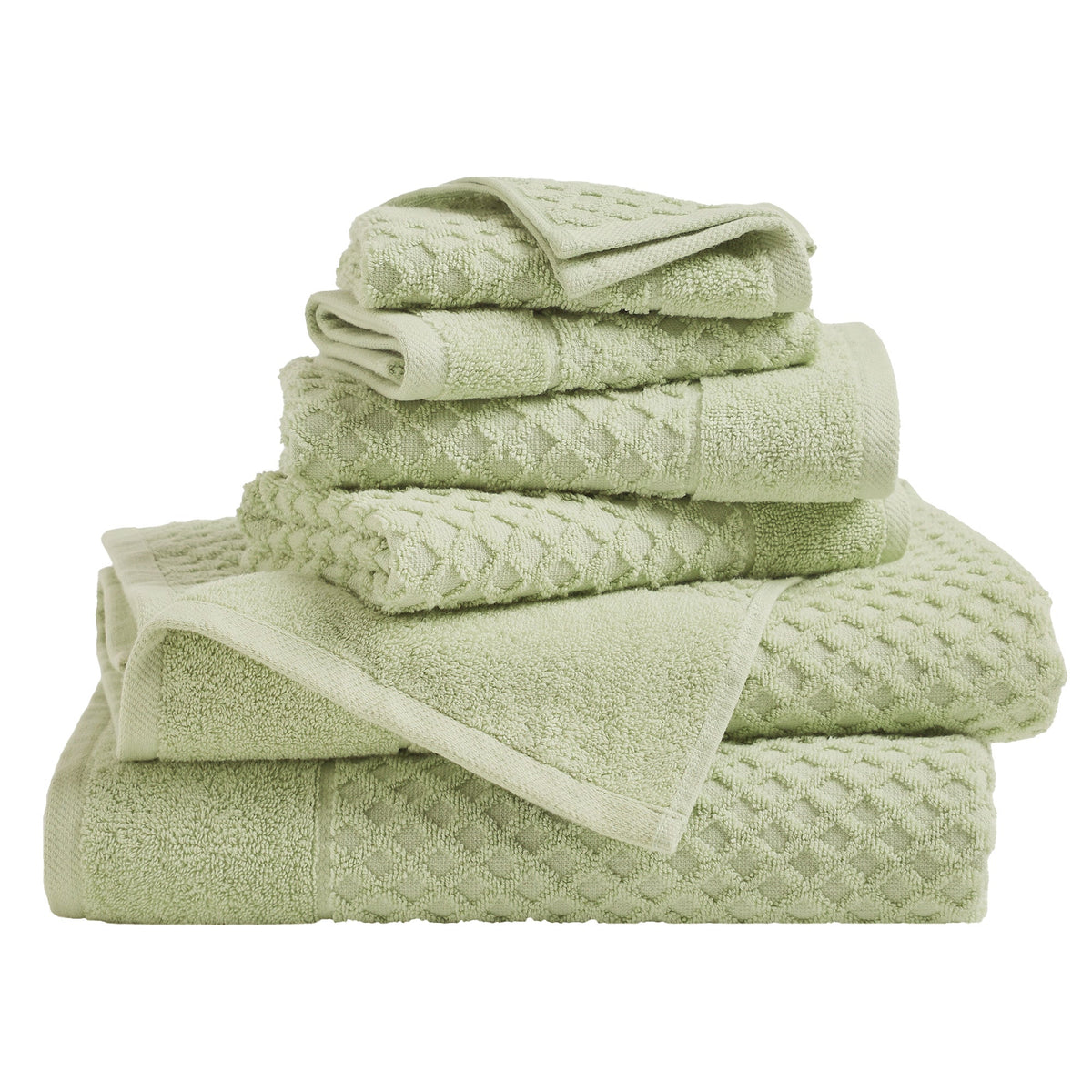 Cotton Diamond Waffle Weave Bath Towel Set - Grayson Collection by Great Bay Home