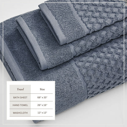 Cotton Diamond Waffle Weave Bath Towel Set - Grayson Collection by Great Bay Home