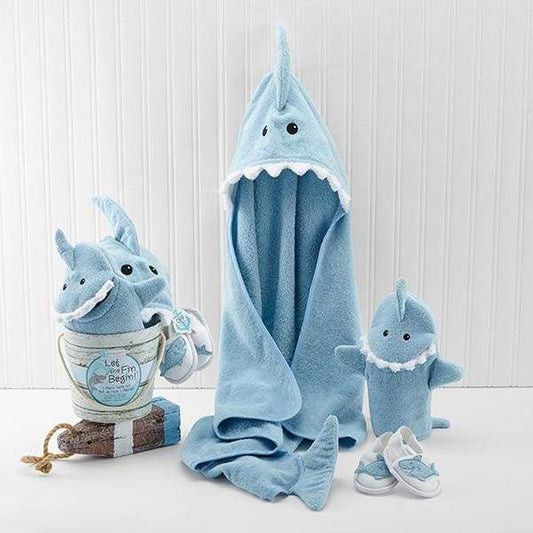 Let the Fin Begin Shark 4-Piece Bath Gift Set (Blue) by Orange Deianeira
