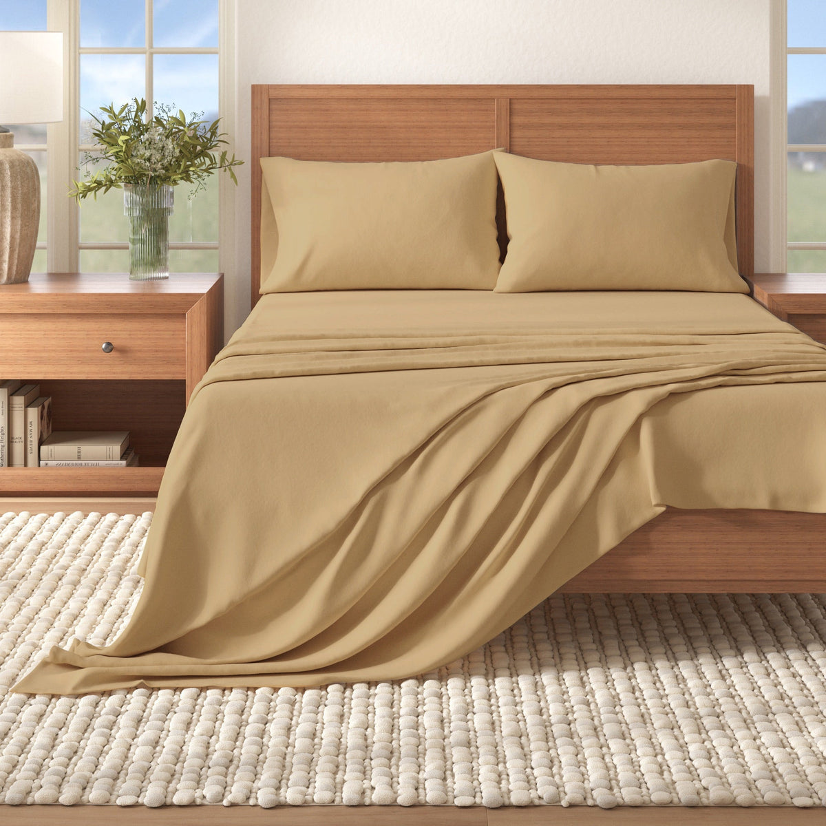 Cotton Solid Flannel Sheet - Nordic Collection by Great Bay Home