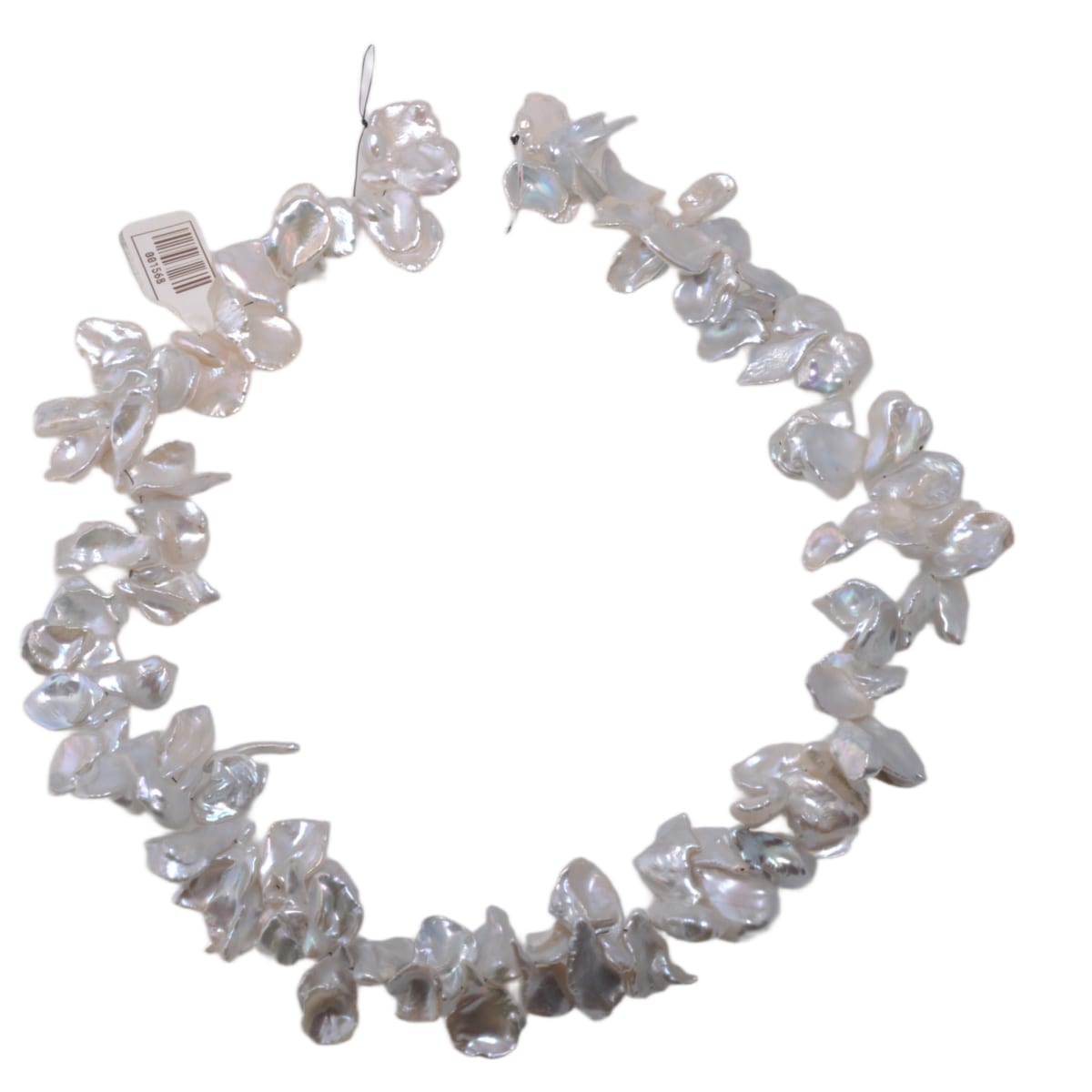 White Baroque Freshwater Keshi Pearl Strand 16in - Natural Irregular Shape Pearls by Continental Bead Suppliers