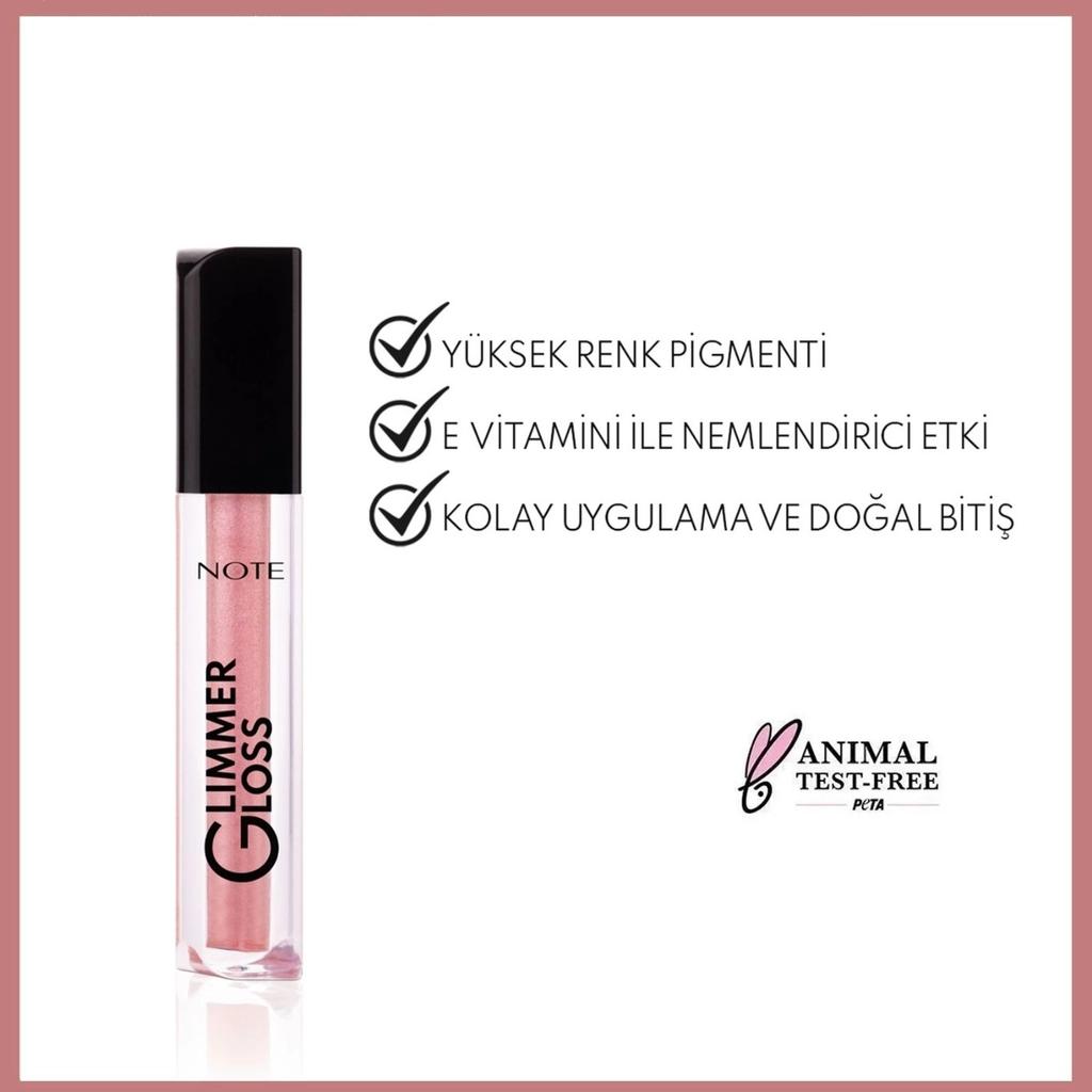 Note Cosme Glimmer Gloss Hydrating Lip Gloss 20 Sugar Baby by Beauty Care Bag