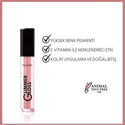 Note Cosme Glimmer Gloss Hydrating Lip Gloss 20 Sugar Baby by Beauty Care Bag