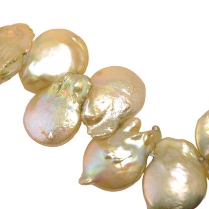 Lemon Keshi Freshwater Pearl Strand 17 Inches - Premium Coin Shape Pearls by Continental Bead Suppliers
