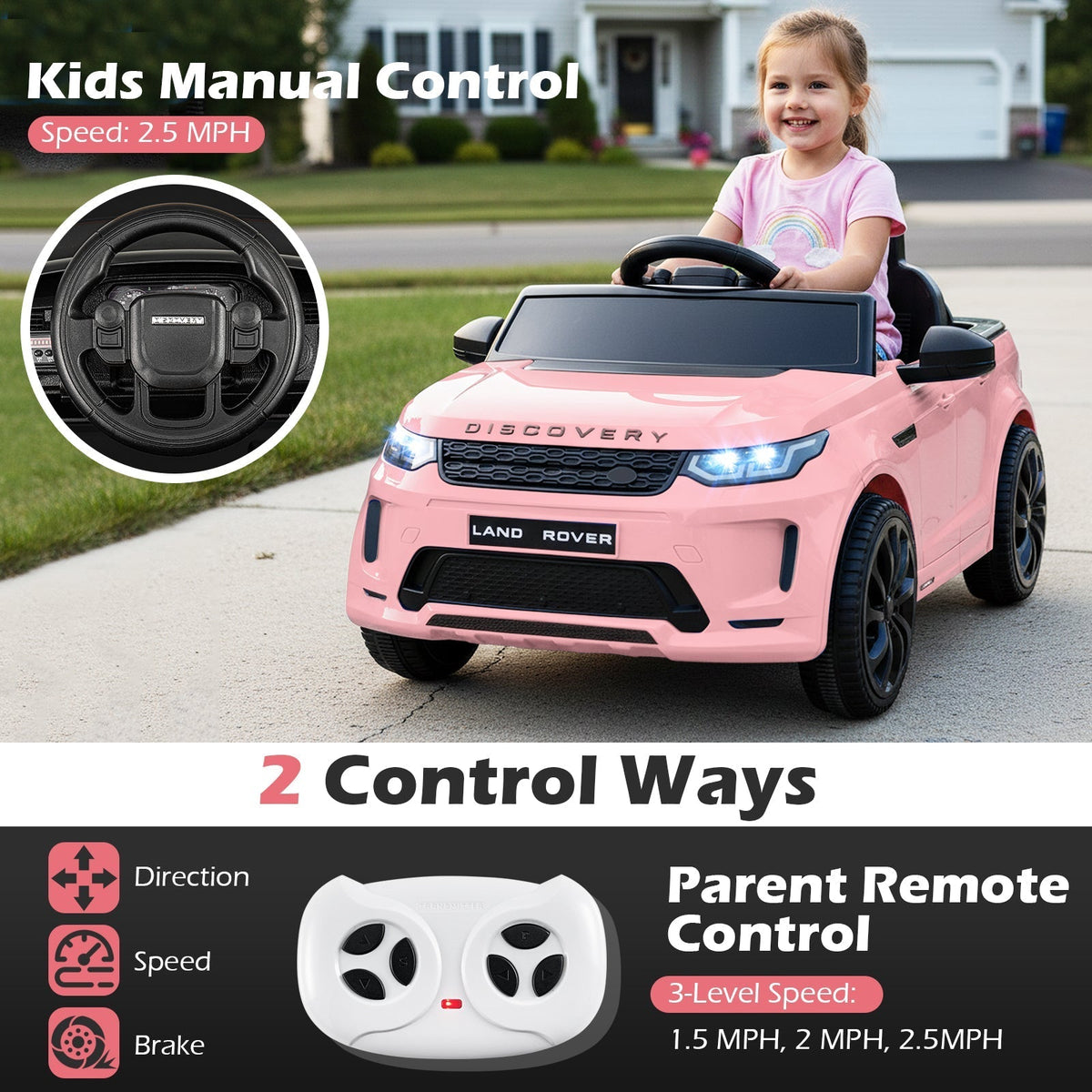 Licensed Land Rover Kids Ride on Car 12V Battery Powered Kids Electric CarTorqelo.com