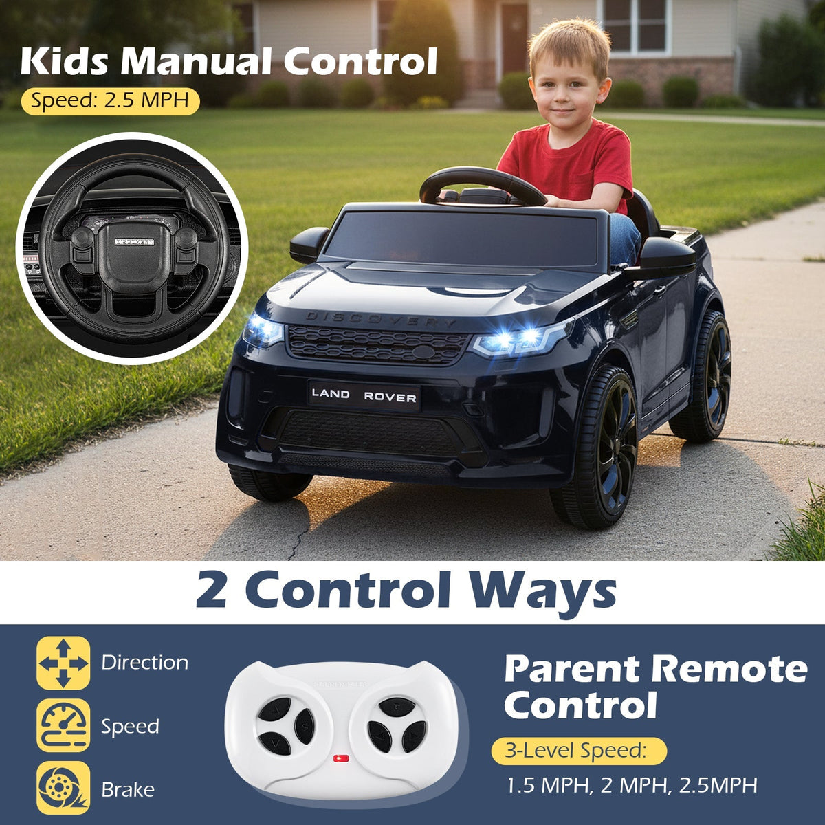 Licensed Land Rover Kids Ride on Car 12V Battery Powered Kids Electric CarTorqelo.com