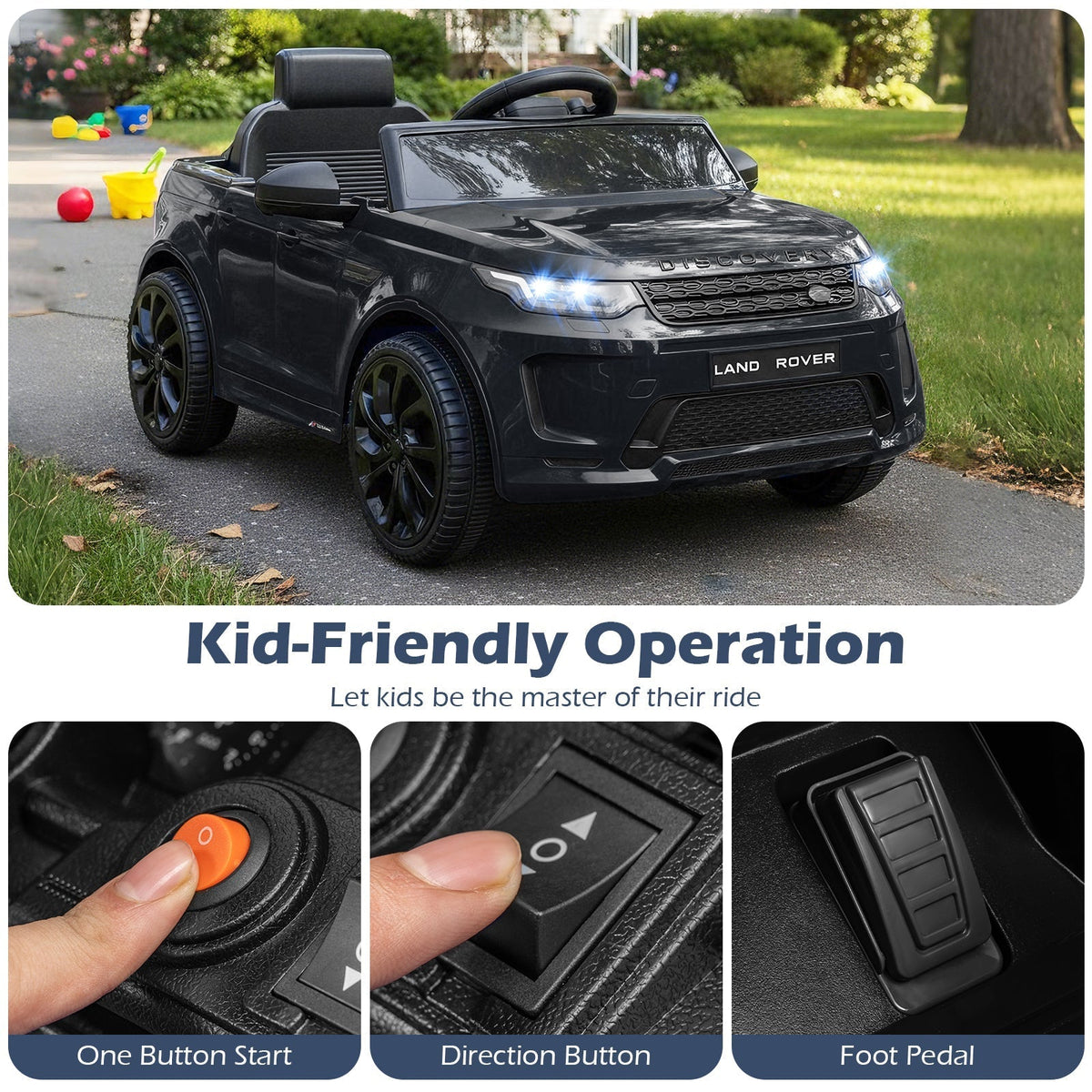 Licensed Land Rover Kids Ride on Car 12V Battery Powered Kids Electric CarTorqelo.com