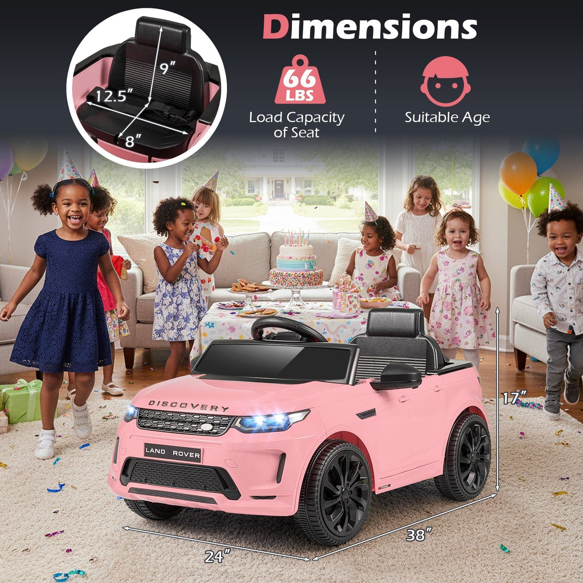 Licensed Land Rover Kids Ride on Car 12V Battery Powered Kids Electric CarTorqelo.com