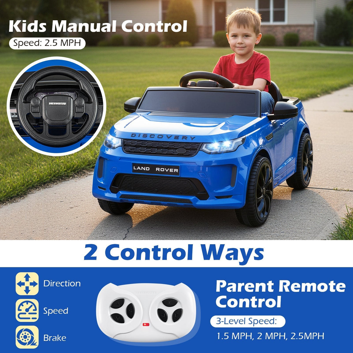 Licensed Land Rover Kids Ride on Car 12V Battery Powered Kids Electric CarTorqelo.com