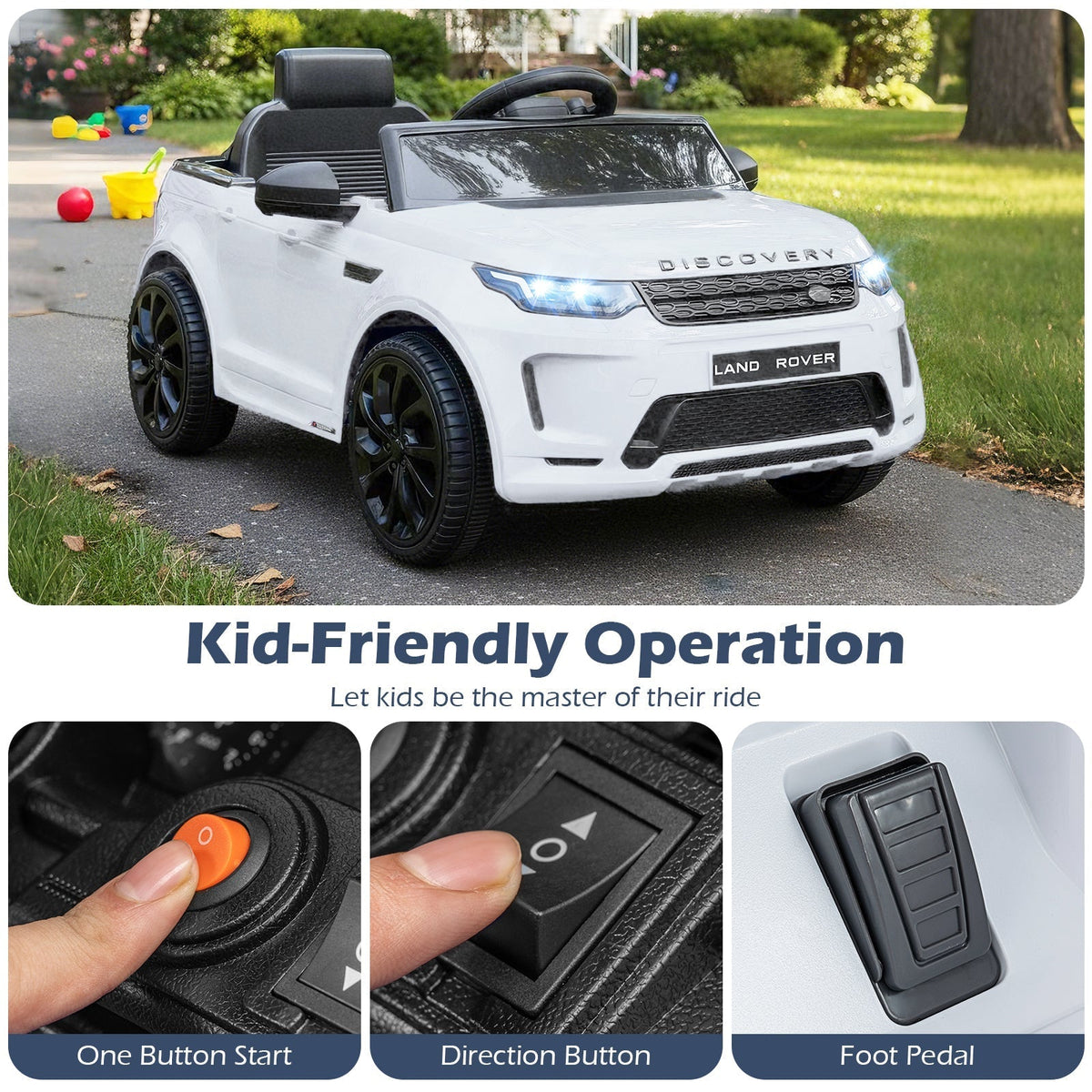 Licensed Land Rover Kids Ride on Car 12V Battery Powered Kids Electric CarTorqelo.com