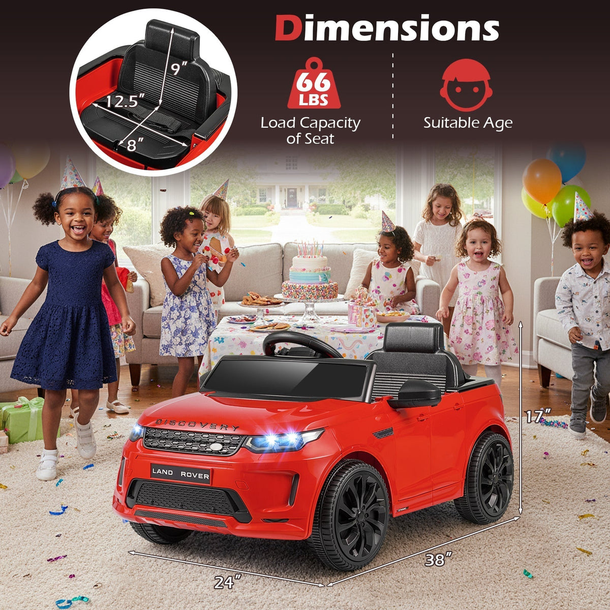 Licensed Land Rover Kids Ride on Car 12V Battery Powered Kids Electric CarTorqelo.com