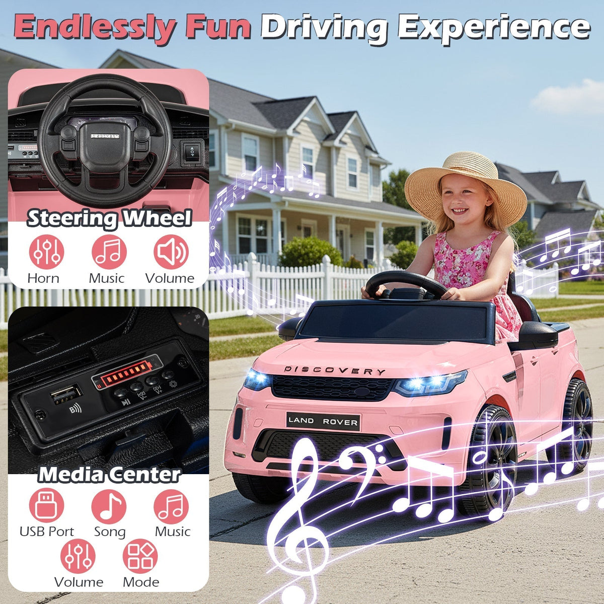 Licensed Land Rover Kids Ride on Car 12V Battery Powered Kids Electric CarTorqelo.com