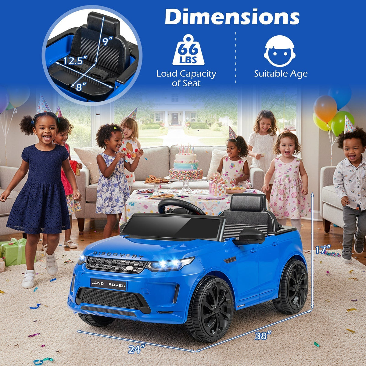 Licensed Land Rover Kids Ride on Car 12V Battery Powered Kids Electric CarTorqelo.com