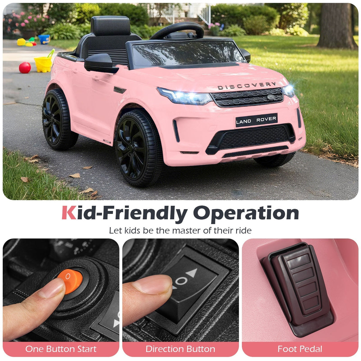 Licensed Land Rover Kids Ride on Car 12V Battery Powered Kids Electric CarTorqelo.com