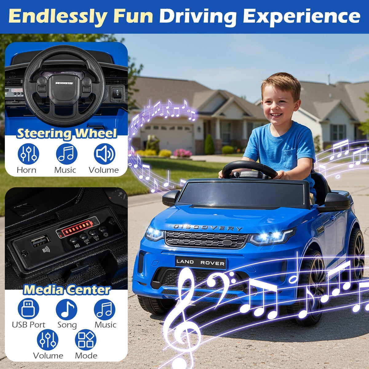 Licensed Land Rover Kids Ride on Car 12V Battery Powered Kids Electric CarTorqelo.com