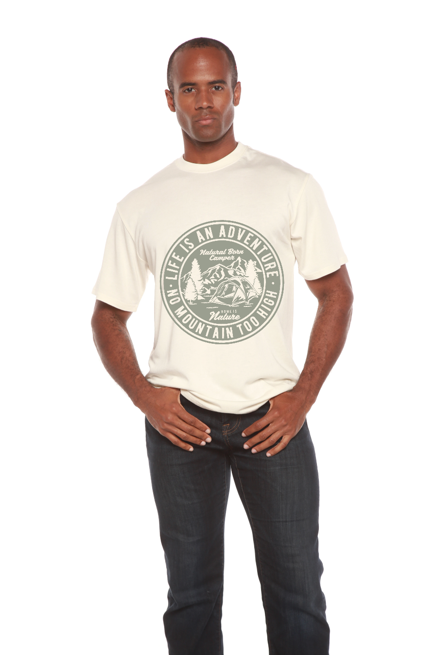 Life Is an Adventure men's bamboo graphic T-shirt – view 5